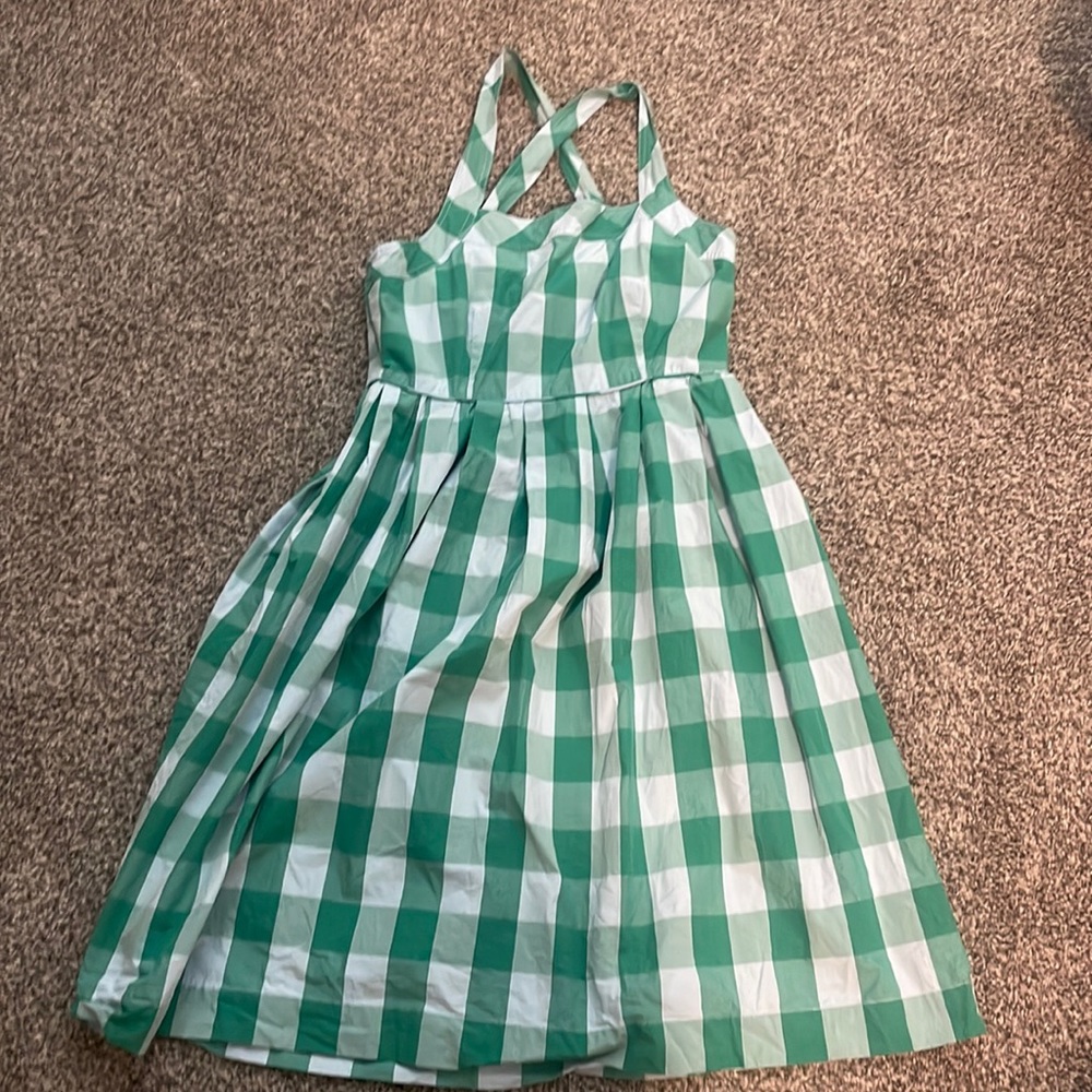 J. Crew Gingham Crossback Dress
